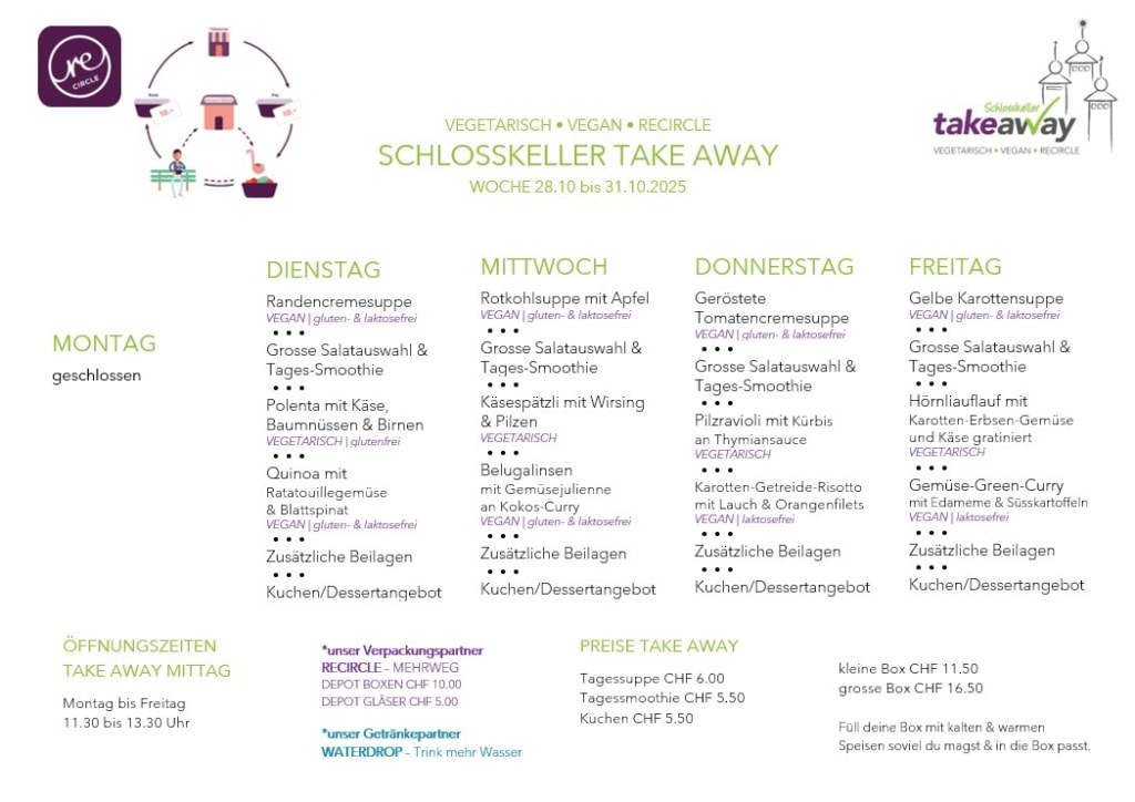 Take away 28.10 bis 31.10.25